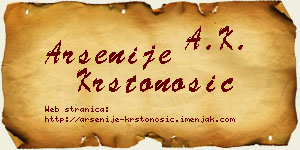 Arsenije Krstonošić vizit kartica